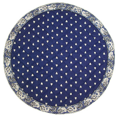 Round Quilted Mats, Valdrome (manade, navy) - Click Image to Close